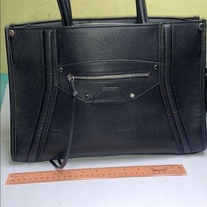 Black and silver hardware purse